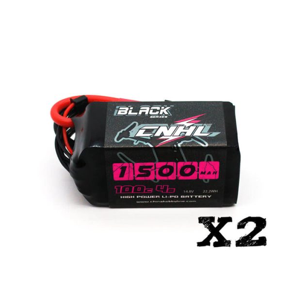 [Combo] 2 Packs CNHL Black Series 1500mAh 14.8V 4S 100C Lipo Battery with XT60 Plug