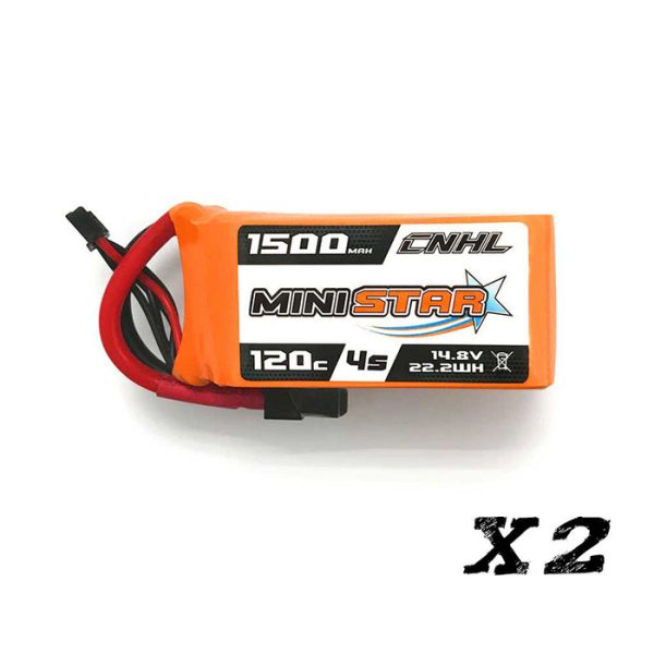 [Combo] 2 Packs CNHL MiniStar 1500mAh 14.8V 4S 120C Lipo Battery with XT60 Plug