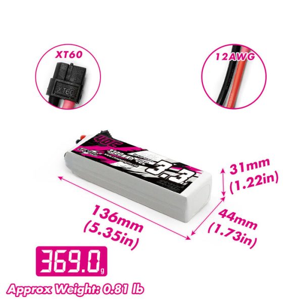 CNHL 3300mAh 14.8V 4S 40C Lipo Battery with XT60 Plug