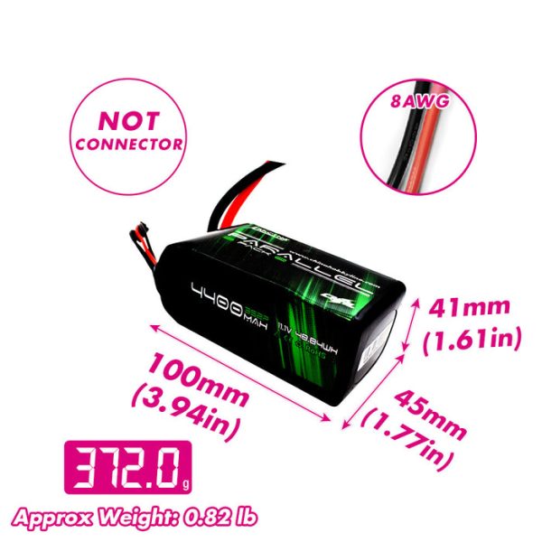 CNHL Parallel Series 4400mAh 11.1V 3S 90C Shorty Lipo Battery Soft Pack
