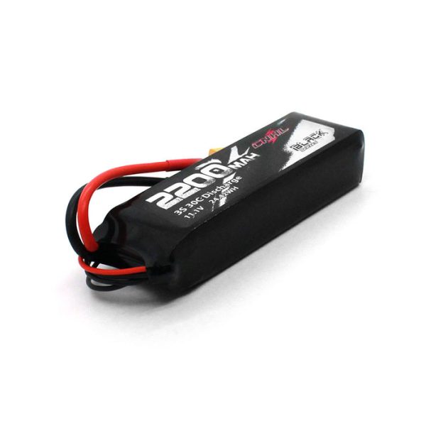 2 Packs CNHL Black Series 2200mAh 3S 11.1V 30C Lipo Battery with XT60 Plug