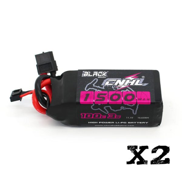 [Combo] 2 Packs CNHL Black Series 1500mAh 11.1V 3S 100C Lipo Battery with XT60 Plug